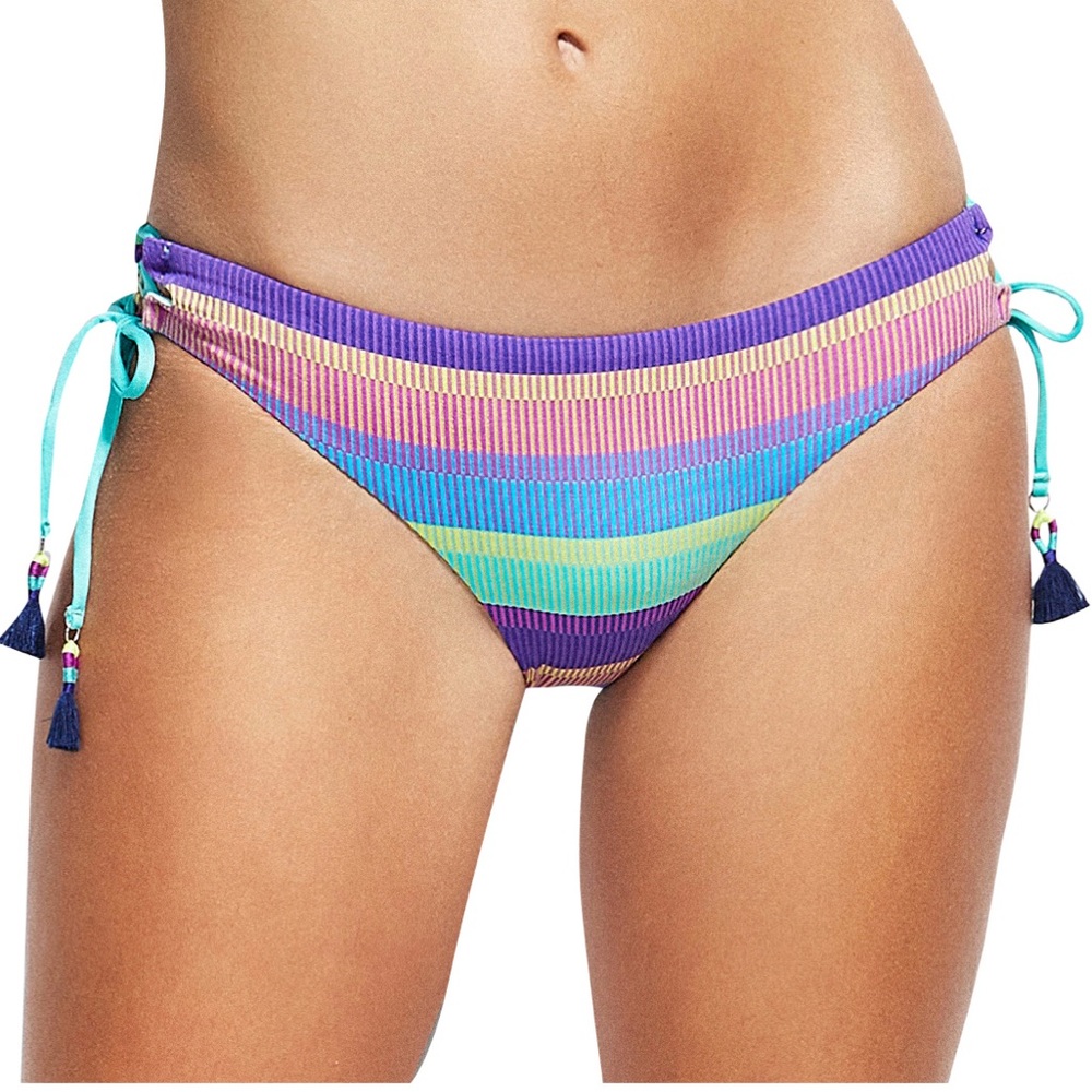 Seafolly - baja stripe - brazilian loop tie side - purple haze us6